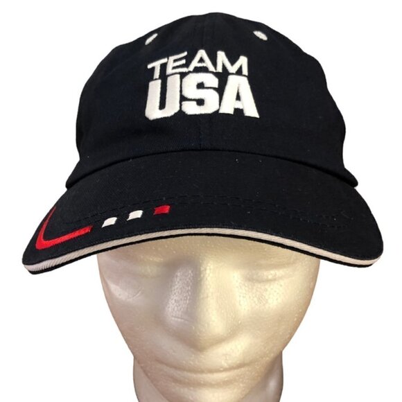 Olympics Team Apparel USA Hat Cap Navy Blue Hook & Loop Adjustable Back EUC - Picture 1 of 6